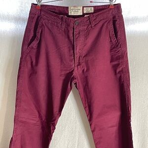 Abercrombie & Fitch Men's Deep Red Chinos